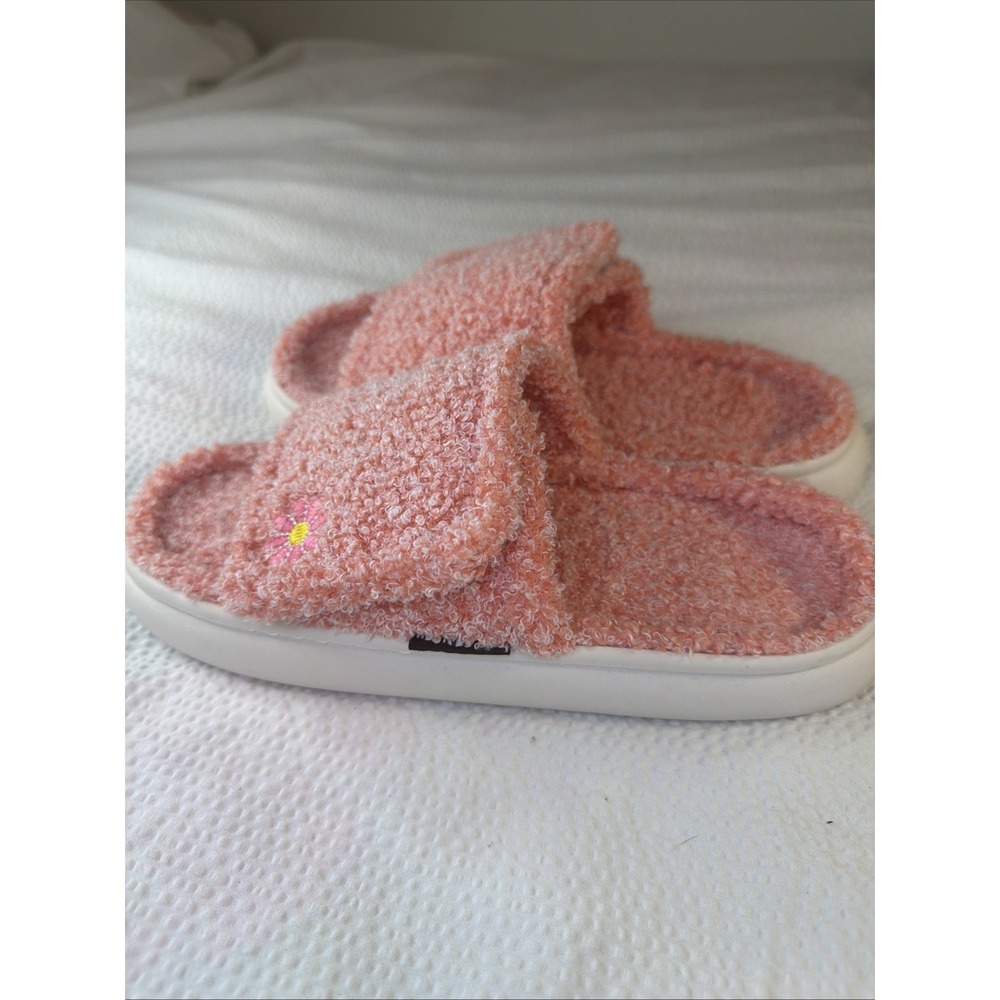 MUK LUKS Women's Gael Slide Slippers in peach daisy Sz 5-6